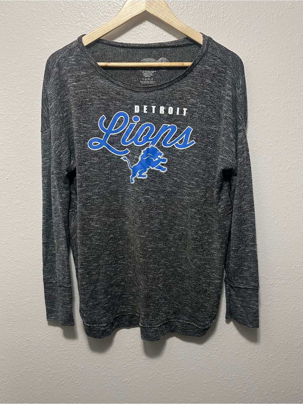 NFL Heather Gray Tee with Blue and Red Shield Logo
